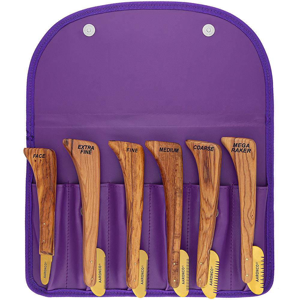 aaronco-goldfin-set-of-6-gold-plated-stripping-knife-for-dog-grooming