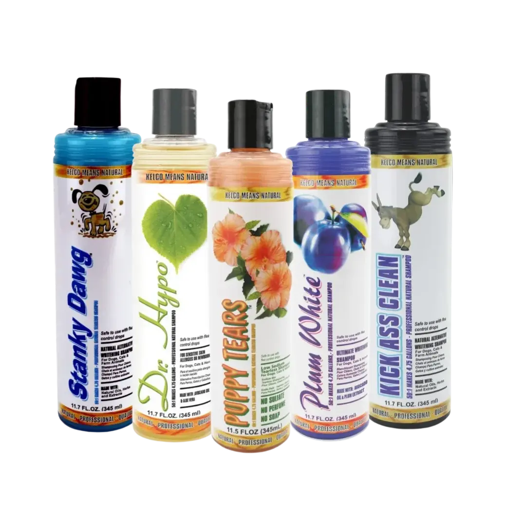 kelco-five-shampoo-set-11oz-for-dog-grooming