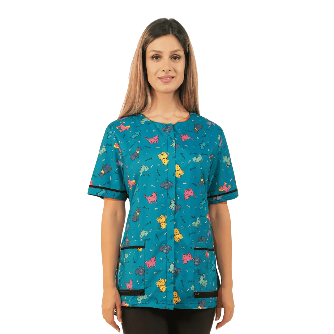 ladybird-line-covered-zipper-waterproof-dog-bathing-jacket-teal