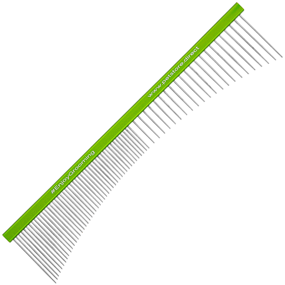 petstore-direct-green-reversed-half-moon-grooming-comb-for-dogs